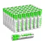LEPRO 48 daļa AAA alkalīna bīstas, 1,5 V 1200 mAh, uzstādītas kāda rindā, ar viens bīstas par pamatlietu, kas parādīta frontālajā pozīcijā, subrayot zaļā kapu un baltā etiketa dizainu.