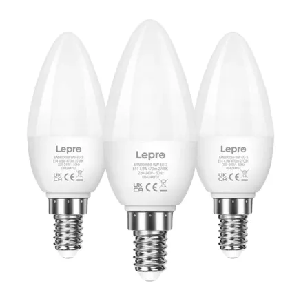 LED bulb LEPRO 600059-WW-EU-3 E14 C37 4.2W (40W) 470lm 2700K warm 250 3pcs