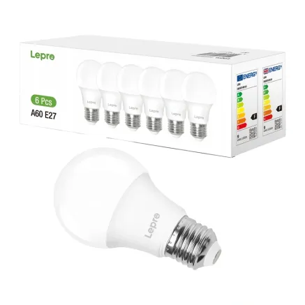 LED bulb LEPRO 100090-DW-EU-6 E27 A60 8.5W (60W) 806 lm 6500 K cool 180 6 