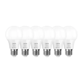 LEPRO 100089-WW-EU-6 LED Bulb, E27, A60, 8.5W (60W), 806 lm, 2700K (warm),