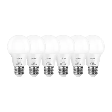 LEPRO 100089-WW-EU-6 LED Bulb, E27, A60, 8.5W (60W), 806 lm, 2700K (warm), 