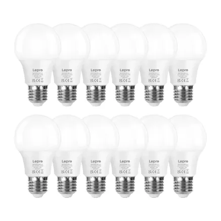 LEPRO 100089-WW-EU-12 LED Bulb, E27, A60, 8.5W (60W), 806 lm, 2700K (warm white),