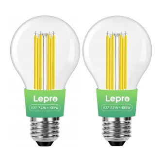 LED bulb LEPRO 100094-WW-EU-2 E27 Filament 7.2W (100W) 1521lm 2700K class A 2pcs