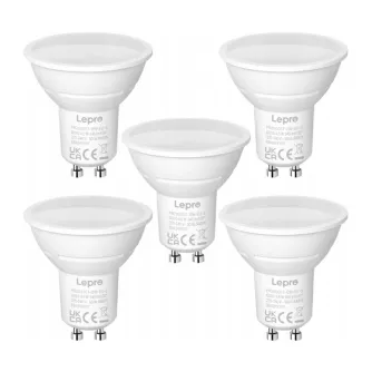 MOQ 5 LEPRO 200057-DW-EU-5 GU10 LED Bulb, 4.5W (50W), 345 lm, 5000K, 100,