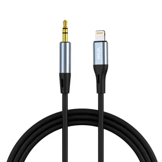 MOQ 5: Cable VFAN L05 Lightning to mini jack 3.5mm AUX, 1m (gray)