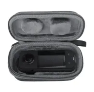 Open Sunnylife mini protective case with soft plush lining holding a black Insta360 X3 camera, featuring a dedicated pocket for lens caps and durable fabric.Open Sunnylife mini protective case with soft plush lining holding a black Insta360 X3 camera, featuring a dedicated pocket for lens caps and durable fabric.