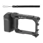 Black Sunnylife vlogging grip for Insta360 GO Ultra with cold shoe mount and included lanyard strap