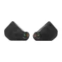 Black TRUTHEAR Hexa wired in-ear earbuds, left and right, with detachable 0.78 mm 2‑pin connectors and green and orange 3.5 mm plugs