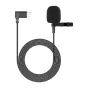 SJCAM SJ10 Pro clip‑on microphone with 150 cm cable, foam windscreen and clothing clip, coiled for compact display.