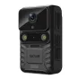 Melna SJCAM A50 tēles kameras ar 4K video, nocietināšanas diodas, GPS, 135° platā bāka objektīvu, izklaustas tekstu krāsnī un pēdējā USB‑C kārtība