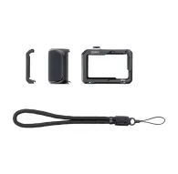 Комплект аксессуаров DJI Osmo Action 5 Pro: Utility Frame, Quick‑Release Expansion Side Cover, Street Photography Hand Grip и wrist strap на белом фонеКомплект аксессуаров DJI Osmo Action 5 Pro: Utility Frame, Quick‑Release Expansion Side Cover, Street Photography Hand Grip и wrist strap на белом фоне