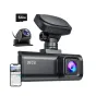 RETDIGER F7N 4K dual‑channel dash cam kit with suction‑cup mount, separate 1080p rear camera, 64 GB memory card and smartphone app for Wi‑Fi GPS control