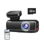 RETDIGER F9 Lite 4K screen‑free dash cam with 32GB microSD card, Wi‑Fi, GPS and ADAS alerts, shown with its mount and smartphone app