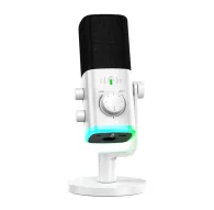 Fifine AM9 white dynamic USB‑C/XLR microphone with cardioid pickup, game‑chat balance knob, RGB lighting and one‑click noise reduction for gaming, streaming and recordingFifine AM9 white dynamic USB‑C/XLR microphone with cardioid pickup, game‑chat balance knob, RGB lighting and one‑click noise reduction for gaming, streaming and recording