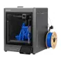ELEGOO Centauri Carbon 2 enclosed CoreXY 3D printer with blue model inside, filament spool on side and 5‑inch touchscreen