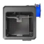 ELEGOO Centauri Carbon 2 enclosed CoreXY 3D printer with open front panel, blue filament spool on side, internal print head and build plate visible