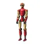 UNITREE R1 Air Crimson Hero humanoid robot figurīts, sarkanā un zelta krāsas, 123 cm augstums, 20 DoF, pilnā bāzi uz baltā laukā