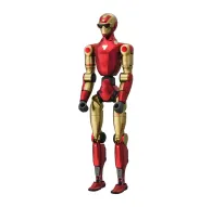 Фигура робота UNITREE R1 Air Crimson Hero, красный и золотой корпус, 123 см, 20 DoF, полный вид стоящего робота на белом фонеФигура робота UNITREE R1 Air Crimson Hero, красный и золотой корпус, 123 см, 20 DoF, полный вид стоящего робота на белом фоне