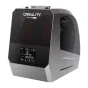 Creality Space Pi Plus V2 filament dryer with front touchscreen showing 75°C and 15 min, side transparent cover revealing a filament spool, compact ABS housing for 3D printer material drying