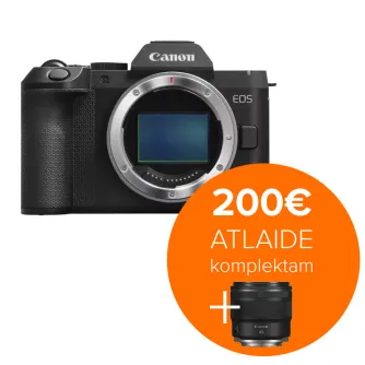 Canon EOS R8 Mark II корпус полноформатной беззеркальной камеры, сенсор виден, черная текстурированная рукоятка, верхние диалы, логотип Canon, бренд EOS, металлическое кольцо крепления с красной меткой и золотыми контактами.