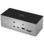 OWC Thunderbolt 5 Dual HDMI docks ar melnu galvu un sudrabu ķēpa, frontālais pannē divi HDMI 2.1 kārtējumi, 2,5 Gb Ethernet, astoņi USB kārtējumi, UHS‑II SD un microSD kārtējumi, 140 W lūpšanas spēja, power button un iesvētā žlē