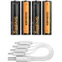 5768 Rechargeable Lithium Battery AA (2100mAh) with USB-C (4pcs)