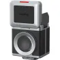 SmallRig 28 mm waist‑level external optical viewfinder with folding magnetic hood, leather‑style trim and aerospace‑grade aluminum body, shown open with the SmallRig logo on the top screen.