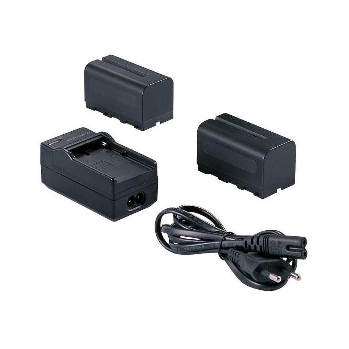 Camera Batteries - Falcon Eyes 2 x Battery NP-F750 + Battery Charger SP-CHG set for LED Lamp - buy today in store and with delivery