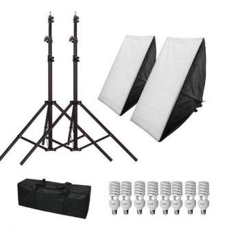 Bresser BR-2245 8x45W ar 2 50x70 softbox 1300W dienas gaismu komplekts