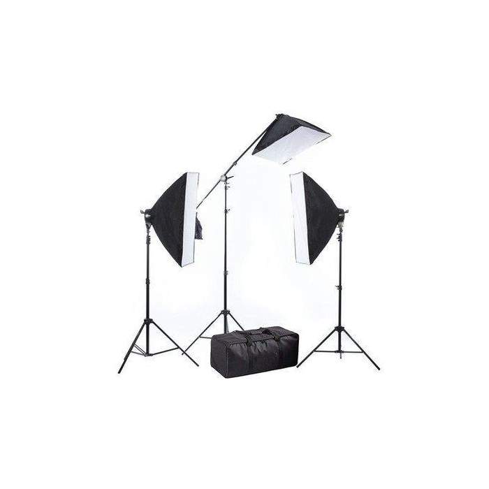 Fluorescent - BRESSER BR-2240 3x 125W 3x 50x70cm Daylight set w boom 1350W - buy today in store and with delivery