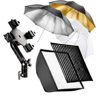 Acessories for flashes - walimex Quad Flash Holder, SB, Umbrella Set - quick order from manufacturer