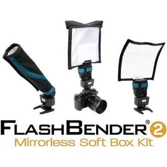 Piederumi kameru zibspuldzēm - ExpoImaging Rogue FlashBender 2 - Mirrorless Soft Box Kit - ātri pasūtīt no ražotāja