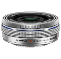 Mirrorless Lenses - Olympus M.ZUIKO DIGITAL ED 14-42mm 1:3.5-5.6 EZ (pancake zoom) / EZ-M1442EZ silver - quick order from manufacturerMirrorless Lenses - Olympus M.ZUIKO DIGITAL ED 14-42mm 1:3.5-5.6 EZ (pancake zoom) / EZ-M1442EZ silver - quick order from manufacturer