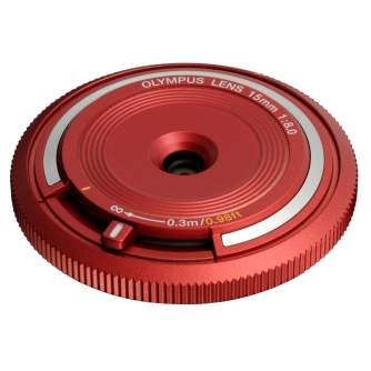 Objektīvi - Olympus Body Cap Lens 15mm 1:8.0 / BCL-1580 red - ātri pasūtīt no ražotāja