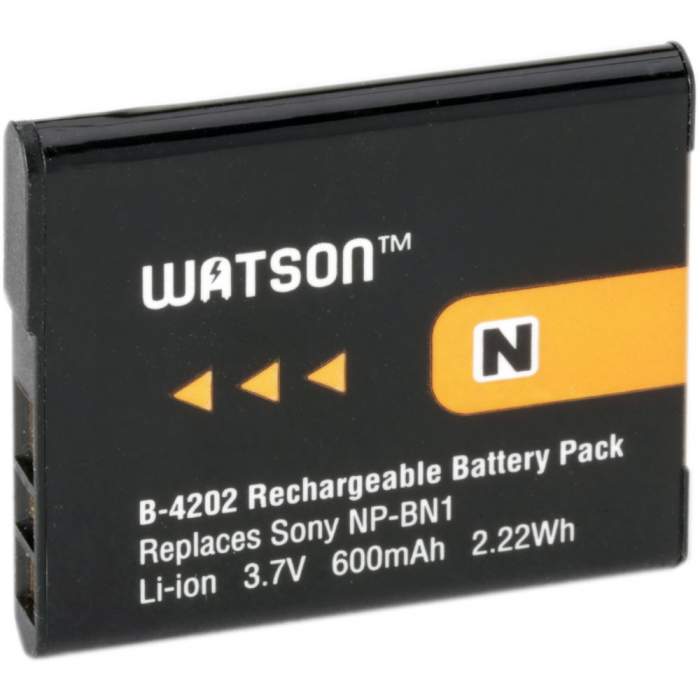 Camera Batteries - Sony Watson NP-BN1 Lithium-Ion Battery Pack (3.7V, 600mAh) B-4202 - quick order from manufacturer