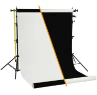 Backgrounds and supports - Black/White vinyl background roll with tripod set rentBackgrounds and supports - Black/White vinyl background roll with tripod set rent