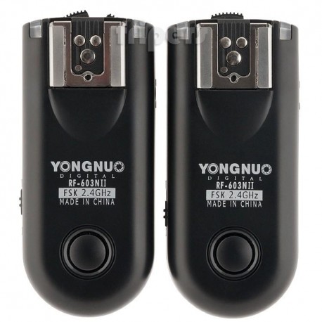 A set of two Yongnuo RF603N II flash triggers with an N3 for