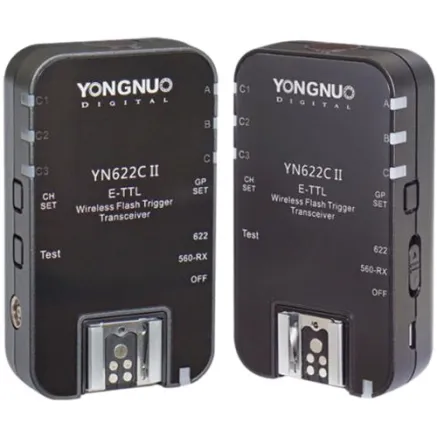 A set of two Yongnuo YN622C II flash triggers for Canon