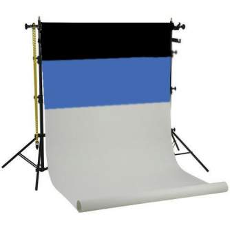 Background Set with Holder - Falcon Eyes Background System SPK-3 with 3 Rolls Black/White/Blue 1.35x11 m - quick order from manufacturer
