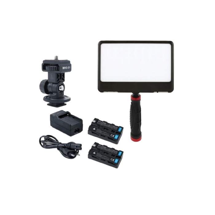 Light Panels - Falcon Eyes Soft LED Lamp Set DV-80SL with 2 batteries + handle - quick order from manufacturer
