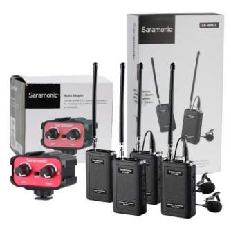 Bezvadu piespraužamie mikrofoni - Saramonic Duo Microphone Kit Wireless SR-WM4C with Audiomixer AX100 - ātri pasūtīt no ražotāja