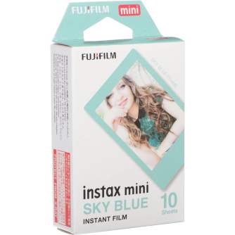 Instantkameru filmiņas - FUJIFILM Colorfilm instax mini SKY BLUE FRAME Film (10 Exposures) - perc šodien veikalā un ar piegādi