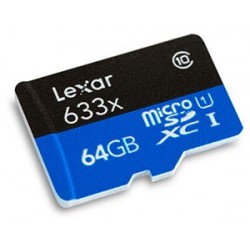 Aksesuāri - Micro SD 64GB 633x atmiņas karte ar SD adapteri