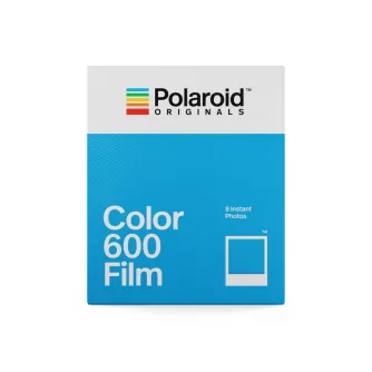 Polaroid Originals Color 600 instanta foto filma ar 8 glancētām attēlu lapām, balta ietvara rāmī, piemērota Polaroid 600 un i-Type kamerām
