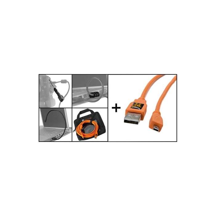 Kabeļi - Tether Tools Starter Tethering Kit USB 2.0 Mini-B 8-Pin 4,6m - ātri pasūtīt no ražotāja
