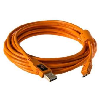 Kabeļi - Tether Tools Tether Pro USB 2.0 Male to Micro-B 5 pin 4,6m Orange - perc šodien veikalā un ar piegādi