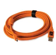 Tether Tools premium oranžs USB-A uz USB 2.0 mini-B 5 pin zelta apdabināts kabelis, 4.6 m garš ar trokšņu samazinošu ferīta kodolu un pilnu aizsardzību uzticamai datu pārraideiTether Tools premium oranžs USB-A uz USB 2.0 mini-B 5 pin zelta apdabināts kabelis, 4.6 m garš ar trokšņu samazinošu ferīta kodolu un pilnu aizsardzību uzticamai datu pārraidei