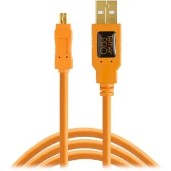 Datu Kabeļi - Tether Tools TetherPro USB 2.0 A Male to Mini-B 8 pin 4.6 m Orange - perc šodien Master Foto veikalā un ar piegādi