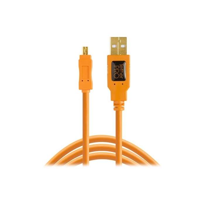 Cables - Tether Tools Tether Pro USB 2.0 A to Mini-B 8 pin 4.6 m Orange - buy today in store and with delivery