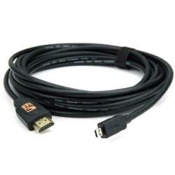 Video vadi, kabeļi - Tether Tools Tether Pro Micro HDMI D to HDMI A 4.6m Black - perc šodien veikalā un ar piegādi